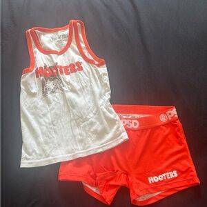 Hooters White and Orange Tank Top